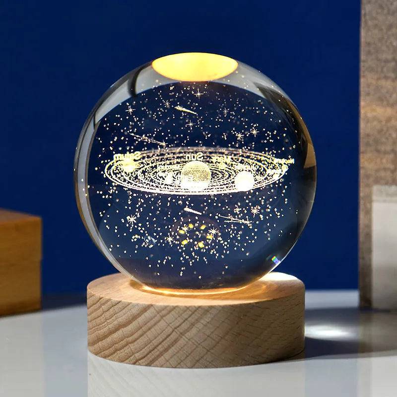 "LudoSphere Solar System Lamp- LED Night Light Showcasing All Planets, Great Gift for Space Enthusiasts and Modern Home Decor."